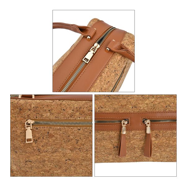 Handtasche aus Kork mit RFID-Schutz, Natur image number 4
