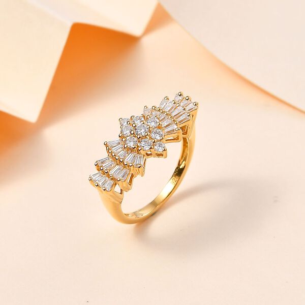 Moissanit Ballerina Ring, 925 Silber mit 750 Gelbgold Vermeil - 1,12 ct. image number 10