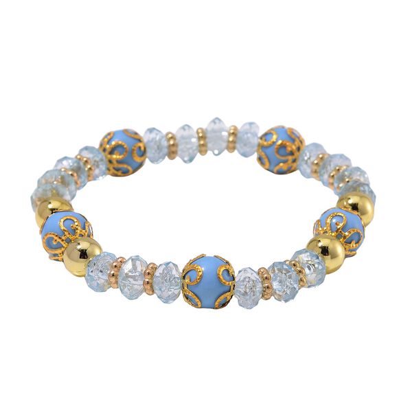 4er Set STRADA - Uhr mit Blau Kristall Armbänder image number 9