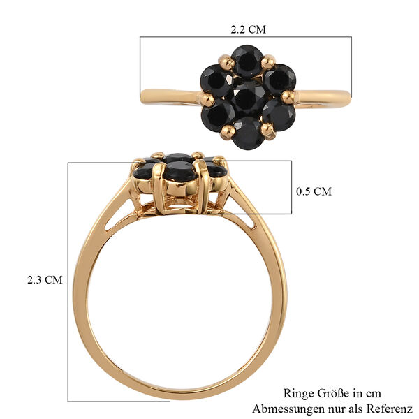 Schwarzer Spinell Ring 925 Silber vergoldet  ca. 1,13 ct image number 7