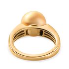 AA Goldene Südsee Perle Ringe 925 Silber Gelbgold Vermeil (Größe 20.00) image number 5