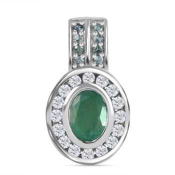 Smaragd und Moissanit Anh&auml;nger, ca. 2,06 ct.