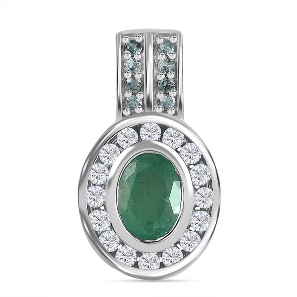 Smaragd und Moissanit Anh&auml;nger, ca. 2,06 ct.