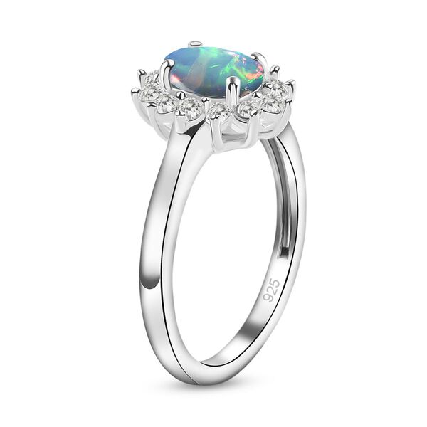 Natürlicher, äthiopischer Welo Opal und Zirkon-Ring - 1,15 ct. image number 5