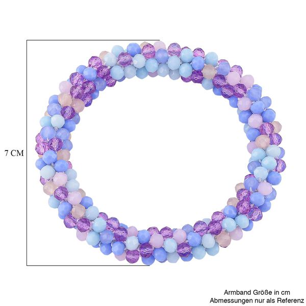 Mehrfarbiges lila Kristall flexibles Armband image number 5