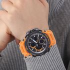 GENOA - Multifunktionsuhr mit LED und Japanischem Uhrwerk, TPU-Armband,  LED-Anzeige und Wasserdicht, Orange und Schwarz image number 2