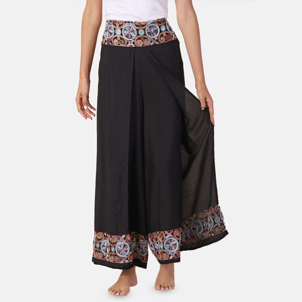 LA MAREY - bedruckte Sommerhose, schwarz, 38-42 image number 2