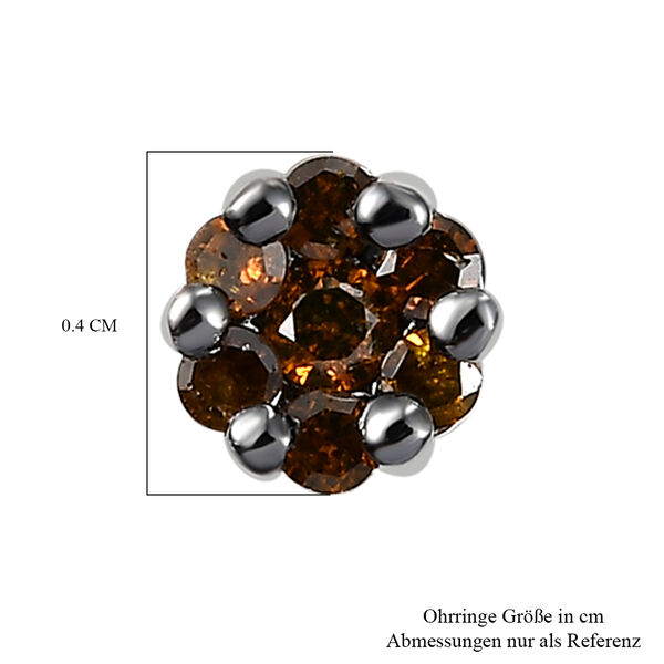 D'Joy Roter Diamant Ohrringe 925 Silber rhodiniert ca. 0.13 ct image number 4