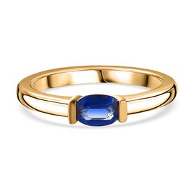 Kyanit Ring 925 Silber vergoldet (Größe 19.00) ca. 0,58 ct