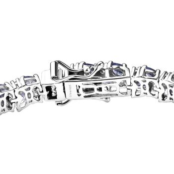 D'Joy Tansanit, Moissanit Armband ca. 18.5 cm 925 Silber rhodiniert ca. 12.24 ct