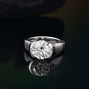 Moissanit Ring, 925 Silber rhodiniert - 2,97 ct.