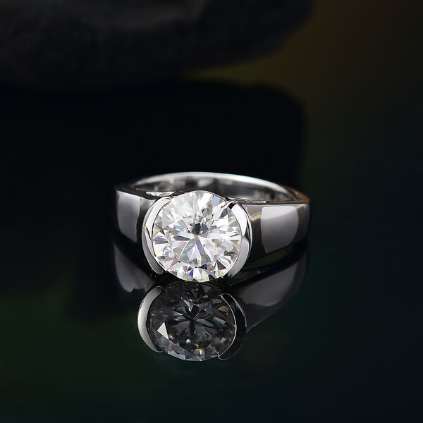 Moissanit Ring, 925 Silber rhodiniert - 2,97 ct. image number 2