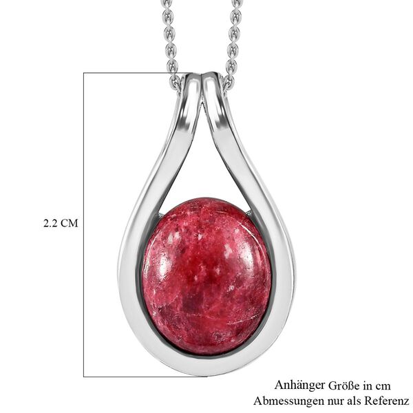 AA Norwegischer Thulit Anh&auml;nger mit Kette, 925 Silber platiniert, ca. 4.27 ct image number 7