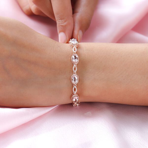 Morganit-Armband, ca. 19 cm, 925 Silber Ros&eacute;gold Vermeil ca. 6,34 ct image number 3