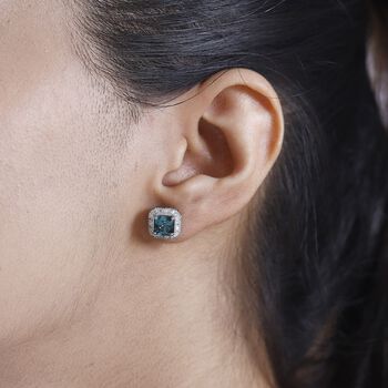 RHAPSODY - AAAA Pirineu Lagunen Turmalin, Wei&szlig;er Diamant SGL zertifiziert Ohrringe 950 Platin ca. 3.31 ct