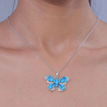 D'Joy Sleeping Beauty T&uuml;rkis Schmuckset ca. 45 cm 925 Silber Rhodiniert ca. 5,17 ct.