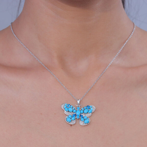 D'Joy Sleeping Beauty T&uuml;rkis Schmuckset ca. 45 cm 925 Silber Rhodiniert ca. 5,17 ct. image number 2