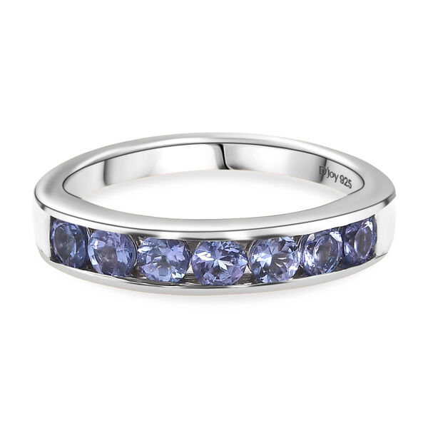 D'Joy AA Tansanit Ring, 925 Silber platiniert - 0,89 ct.