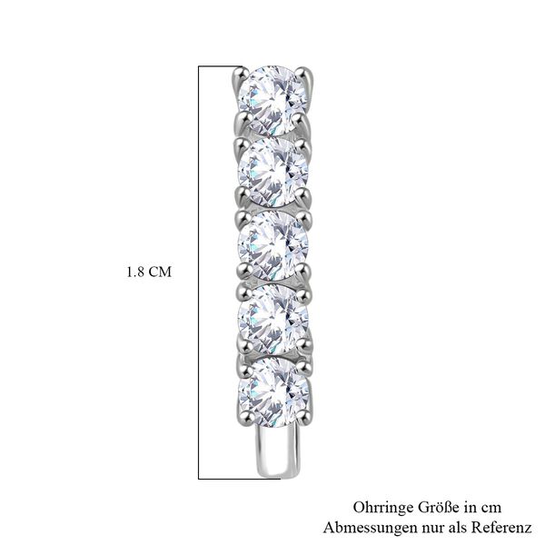 RADIANTA GRA zertifiziert Moissanit (D-VVS) Ohrringe 925 Silber rhodiniert ca. 1.11 ct image number 6