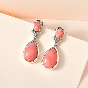 AA Oregon Sunrise Pfirsich Opal und Zirkon Ohrringe - 5,19 ct.