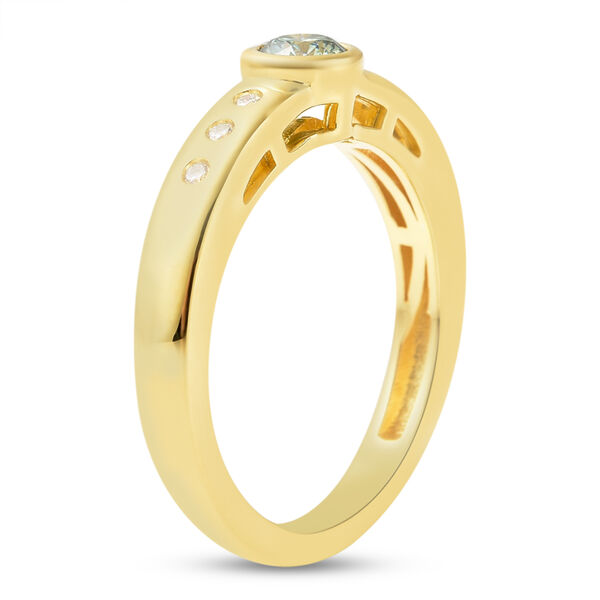 3er-Set Blauer und Wei&szlig;er Moissanit Ring, Ohrringe und Anh&auml;nger 925 Silber vergoldet ca. 1,16 ct image number 4