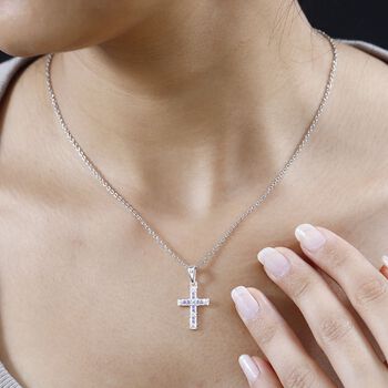 Blauer kubischer Zirkonia-Anh&auml;nger mit 50cm Kette - 0,28 ct.