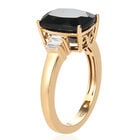 Schwarzer Turmalin und Zirkon Ring 925 Silber vergoldet  ca. 3,75 ct image number 4