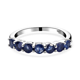 Masoala Saphir-Ring, (Fissure gefüllt), 925 Silber platiniert