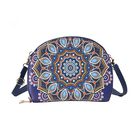 Umhängetasche mit Multi-Fächern und RFID Schutz im Blumenmuster, 21x16,5x4,5 cm, Blau