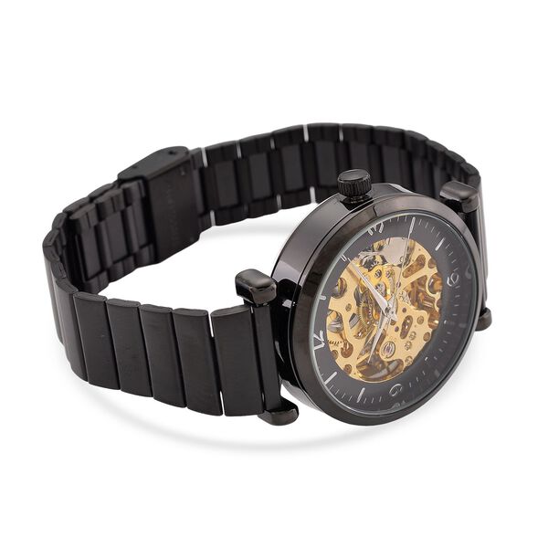 GENOA TIME V2 Automatik-Mechanische Uhr, wei&szlig;es Zifferblatt mit Sonnenschein-Design, 3ATM Wasserdicht, 8,5 cm, Schwarz image number 5