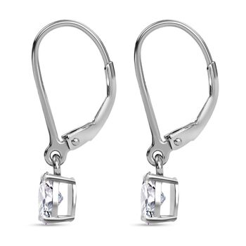 LUXURIANT SGL zertifizierte VS-GH Labor Oval-Diamant Ohrringe, 925 Silber rhodiniert - 1 ct.