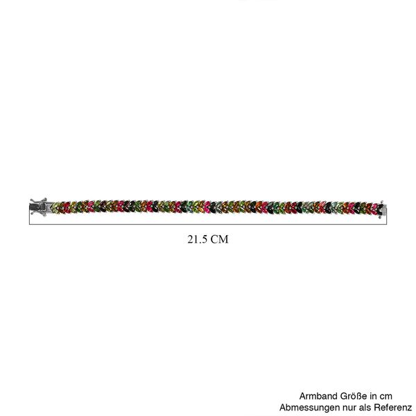 Natürliches mehrfarbiges-Turmalin Armband, ca. 20 cm, 925 Silber platiniert ca. 15.73 ct image number 5