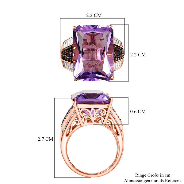 D'Joy Rose De France Amethyst, Moissanit und Mosambik Granat Ring - 17,15 ct. image number 6