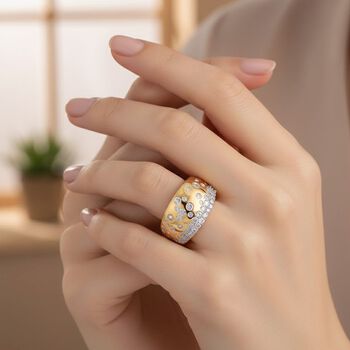 LUXURIANT DIAMOND - Lab Grown Diamant SI-GH SGL zertifiziert Ring 925 Silber 750 Gelbgold Vermeil (Gr&ouml;&szlig;e 21.00) ca. 1.00 ct