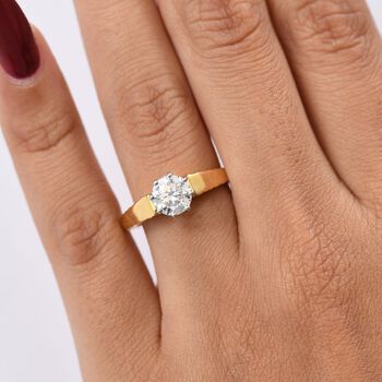 LUXURIANT DIAMOND -Lab Grown Diamant SI Ring 925 Silber 750 Gelbgold Vermeil (Gr&ouml;&szlig;e 17.00) ca. 1.00 ct