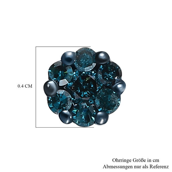 CULLINAN-MINE - Blauer Diamant Ohrringe 925 Silber rhodiniert ca. 0.15 ct image number 5