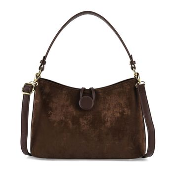 Crossbody Taschen Set 2 teilig mit Rei&szlig;verschlussfach und Innenfach 30 x 12 x 20 cm Dunkelbraun