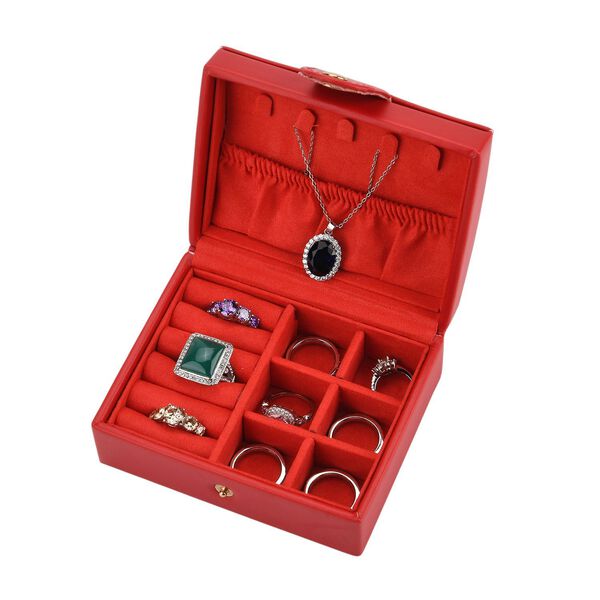 PU-Schmuckk&auml;stchen, 12x9,5x6,5cm, Rot image number 5