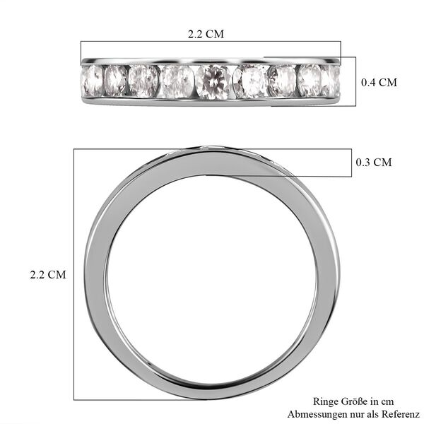 Diamant Half Eternity-Ring, I2-GH SGL zertifiziert, 585 Wei&szlig;gold (Gr&ouml;&szlig;e 17.00) ca. 1,00 ct image number 7