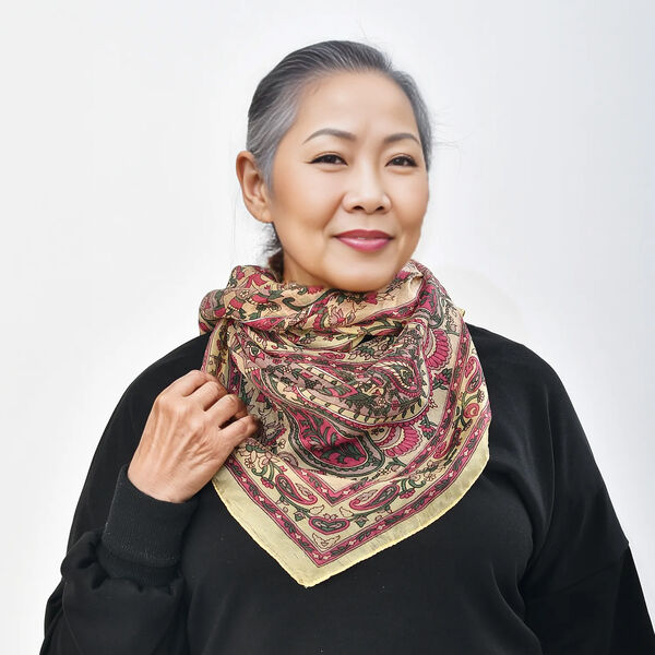 Luxuriöser Seidenschal, gelbrot image number 2