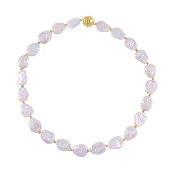 14-16mm wei&szlig;e S&uuml;&szlig;wasserperlen-Halskette