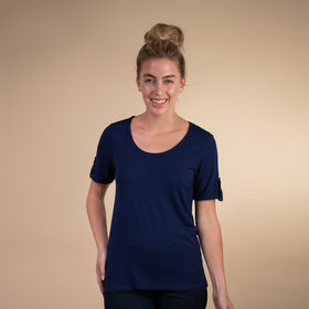 Kurzarmshirt für Damen, Dunkelblau