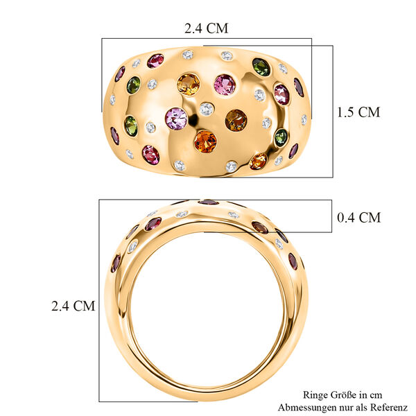 EVER TRUE AA Mehrfarbig-Turmalin Ring Nickelfreies Messing (Gr&ouml;&szlig;e 17.00) ca. 1,27 ct image number 6