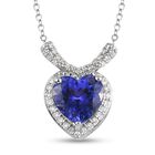 RHAPSODY AAAA Tansanit und Diamant-Anhänger mit Kette, VS E-F, 45 cm. 950 Platin ca. 2,32 ct