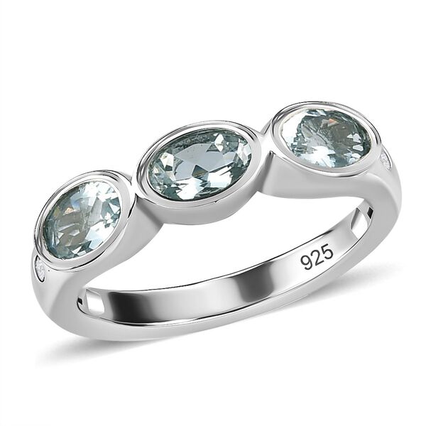 Espirito Santo Aquamarin Ring, 925 Silber platiniert, ca. 1.22 ct image number 0