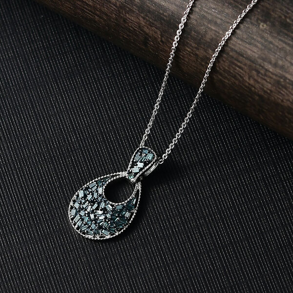 D'Joy Blauer Diamant Schmuckset ca. 50 cm 925 Silber rhodiniert ca. 0,49 ct. image number 1