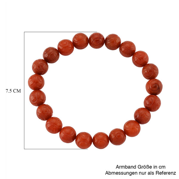 Flexibles rotes Jade Armband - 150 ct. image number 4