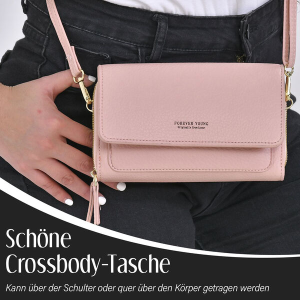 Crossbody-Tasche mit RFID-Schutz, Rosa image number 2