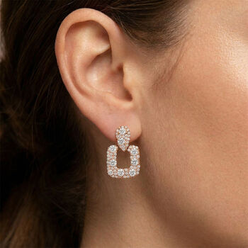 Wei&szlig;er Zirkonia Ohrringe, ros&eacute;farben