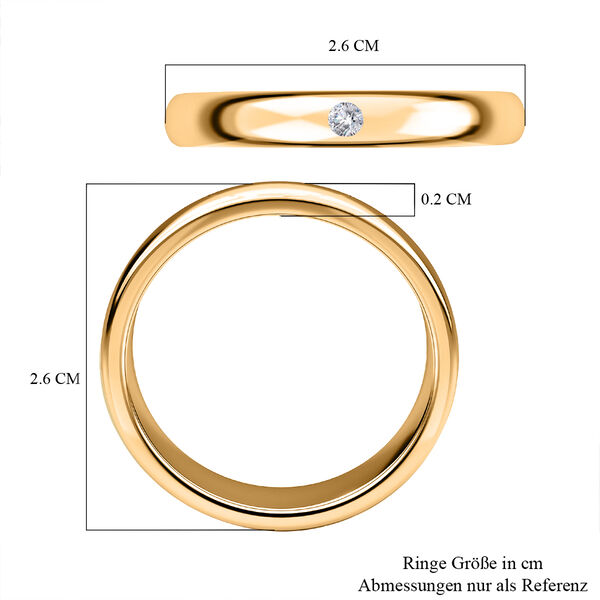 Solit&auml;r Bandring in Silber mit Gelbgold Vermeil image number 7